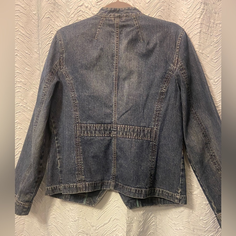 Sonoma Distressed Blue Denim Military-Style Jacket - Picture 4 of 4